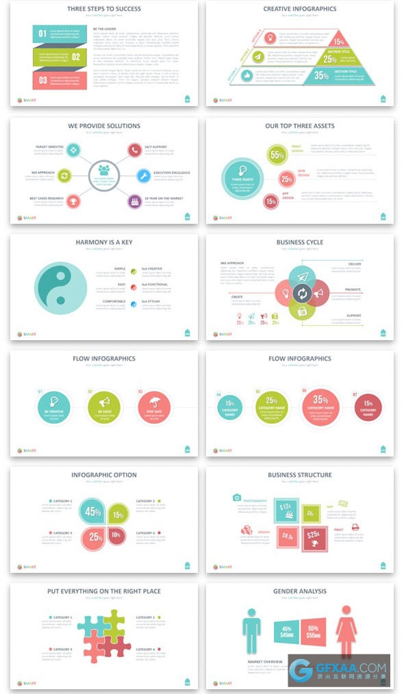 333页大型商务企业团队汇报多图形图表PPT通用模板 - 顶尖PPT