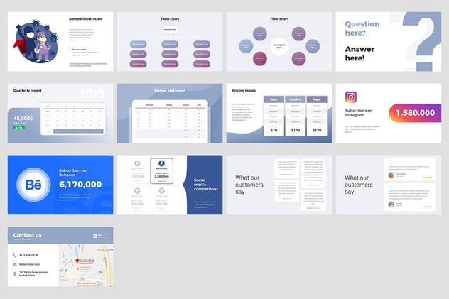 公司年度报告信息图表提案PPT模板 - 顶尖PPT