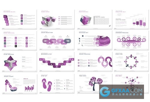 205页创意精美图形图表多种配色PPT - 顶尖PPT