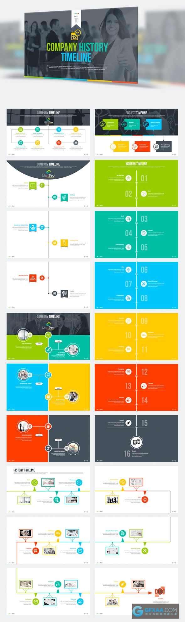 182精美配色图形图表统计企业会议总结计划多用途PPT模板 - 顶尖PPT
