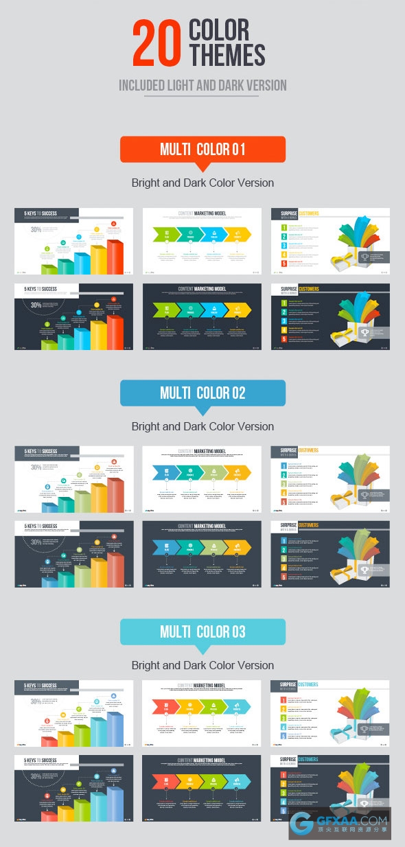 182精美配色图形图表统计企业会议总结计划多用途PPT模板 - 顶尖PPT