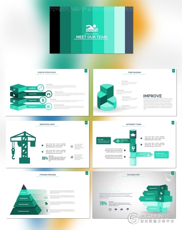 300页多种图形图表集合PPT商务通用模板 - 顶尖PPT