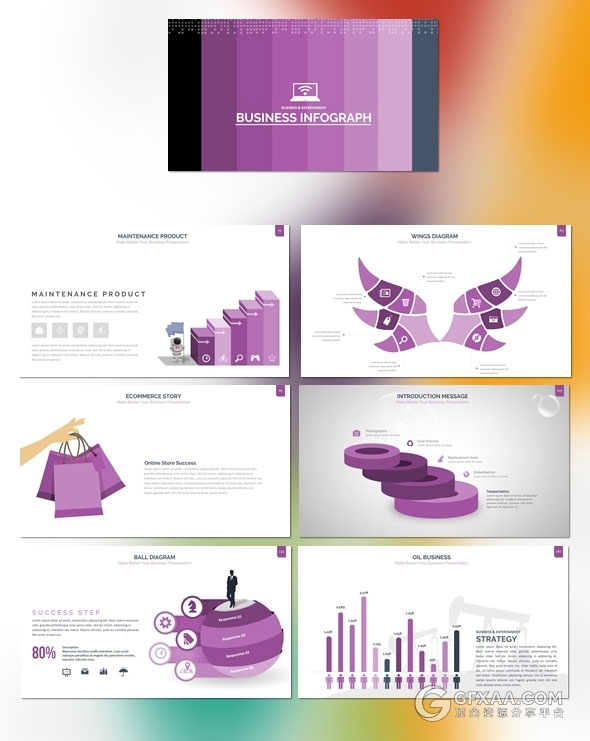 300页多种图形图表集合PPT商务通用模板 - 顶尖PPT