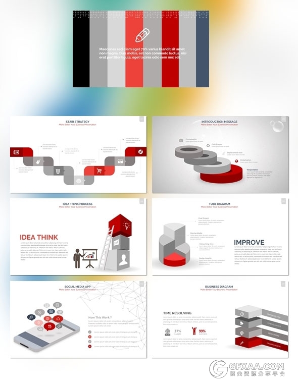 300页多种图形图表集合PPT商务通用模板 - 顶尖PPT