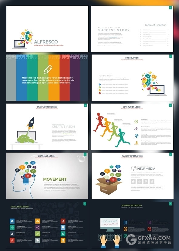 300页多种图形图表集合PPT商务通用模板 - 顶尖PPT