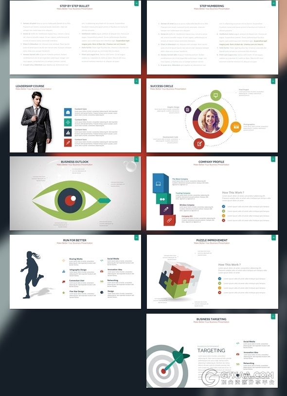 300页多种图形图表集合PPT商务通用模板 - 顶尖PPT