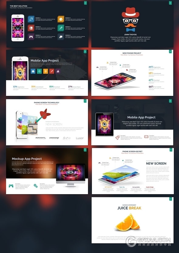 300页多种图形图表集合PPT商务通用模板 - 顶尖PPT