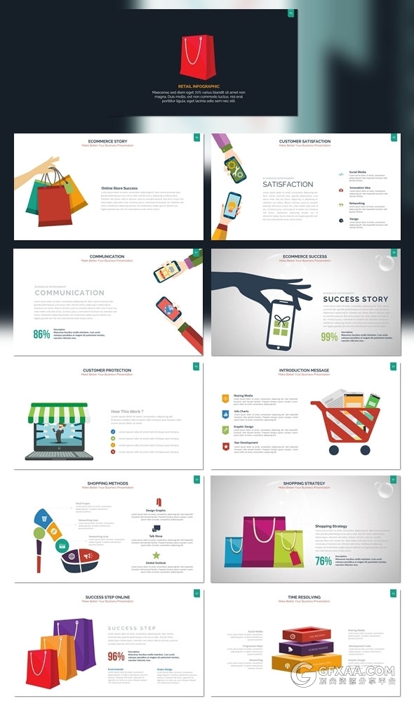 300页多种图形图表集合PPT商务通用模板 - 顶尖PPT