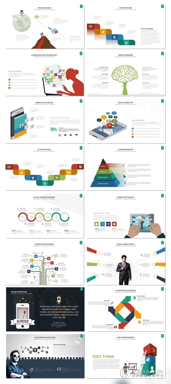 300页多种图形图表集合PPT商务通用模板 - 顶尖PPT