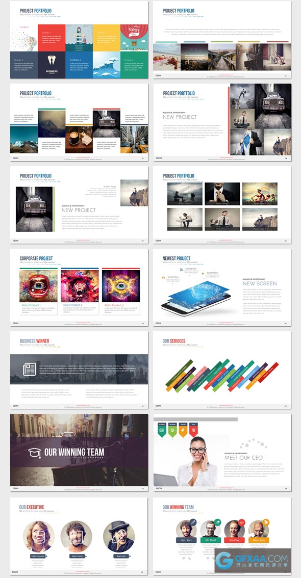 110页精美配色图形图表多用途PPT模板 - 顶尖PPT