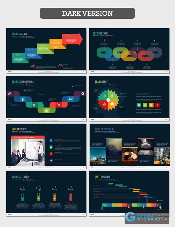 110页精美配色图形图表多用途PPT模板 - 顶尖PPT