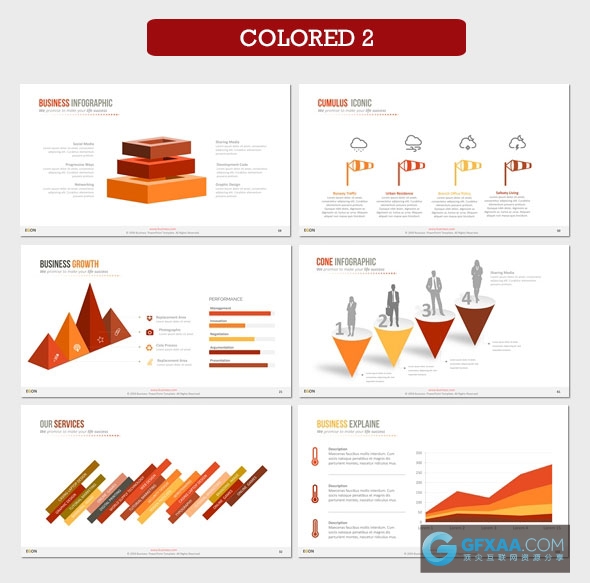 110页精美配色图形图表多用途PPT模板 - 顶尖PPT