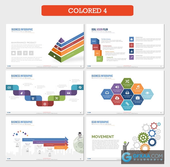 110页精美配色图形图表多用途PPT模板 - 顶尖PPT
