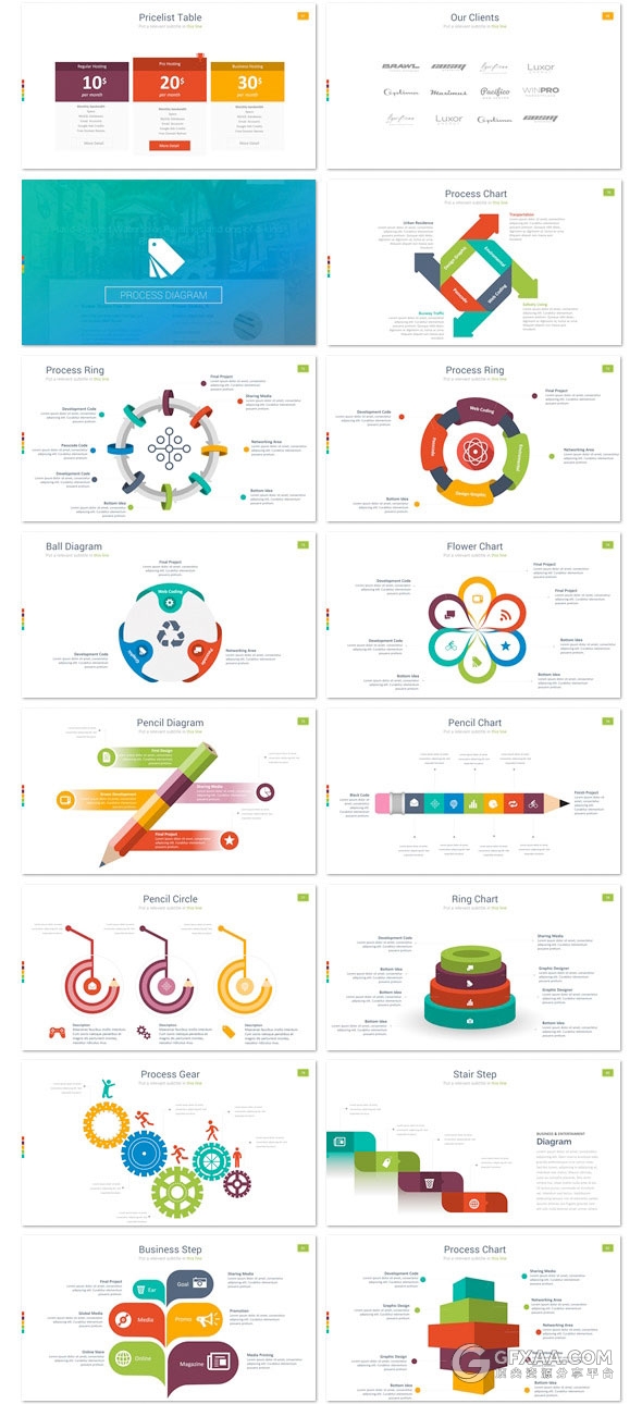 200页PPT模板+350页创意图形图标多用途PPT模板 - 顶尖PPT