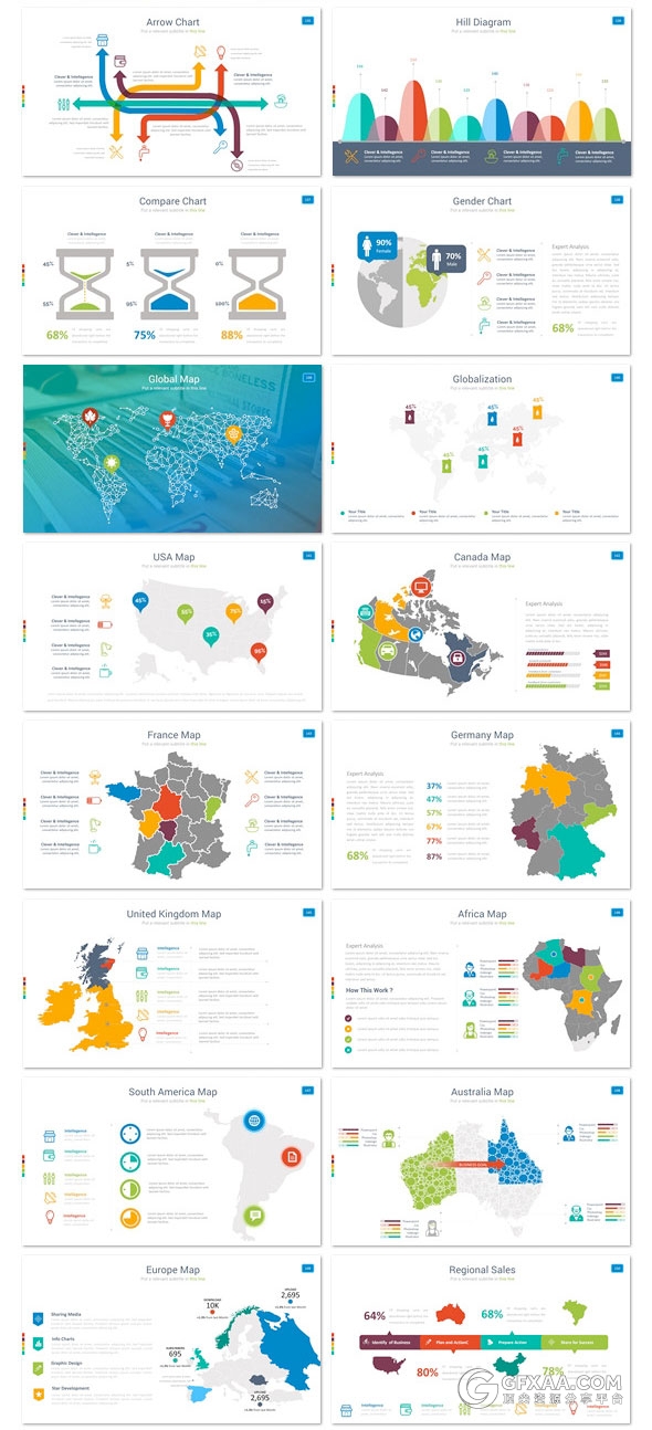200页PPT模板+350页创意图形图标多用途PPT模板 - 顶尖PPT