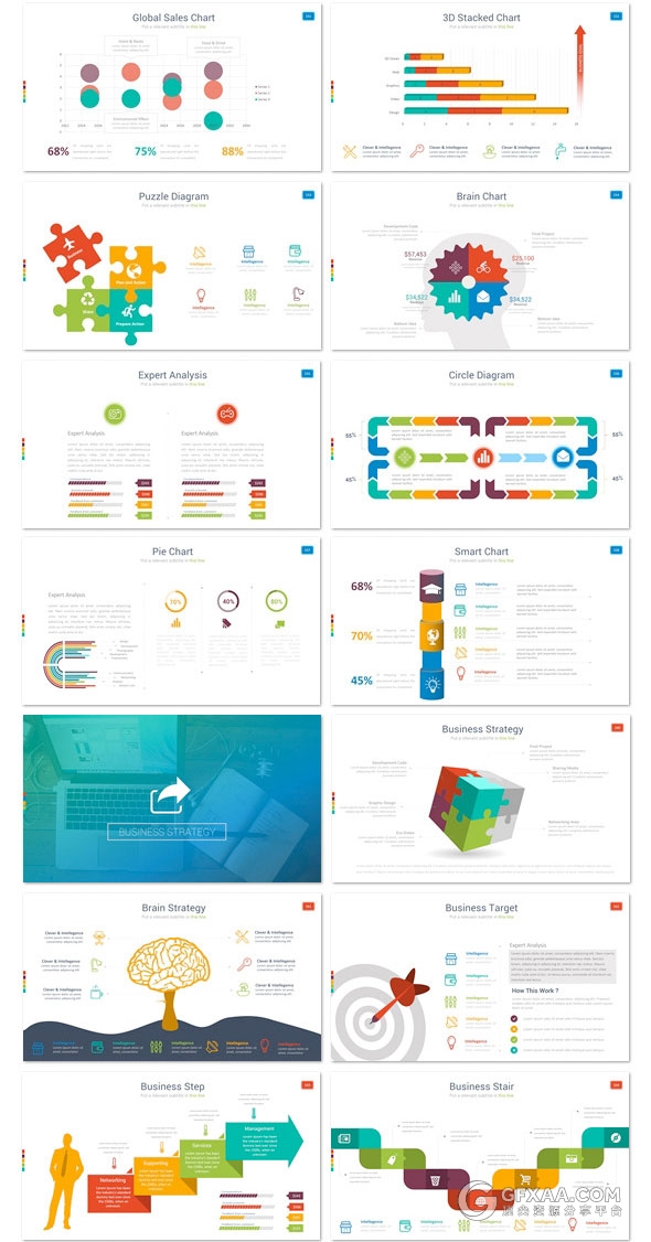 200页PPT模板+350页创意图形图标多用途PPT模板 - 顶尖PPT