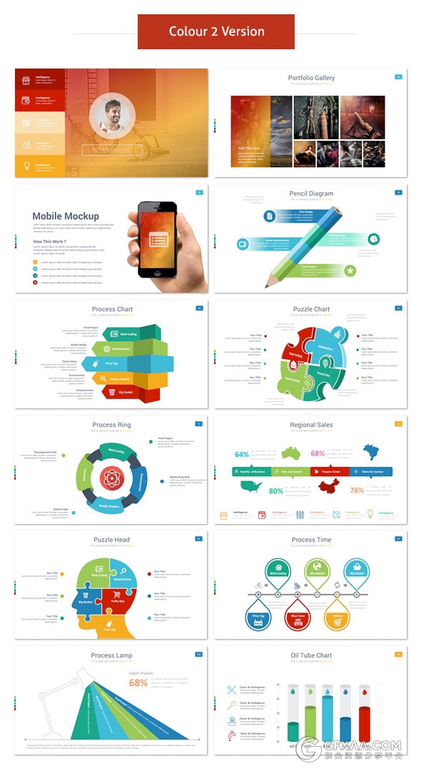 200页PPT模板+350页创意图形图标多用途PPT模板 - 顶尖PPT