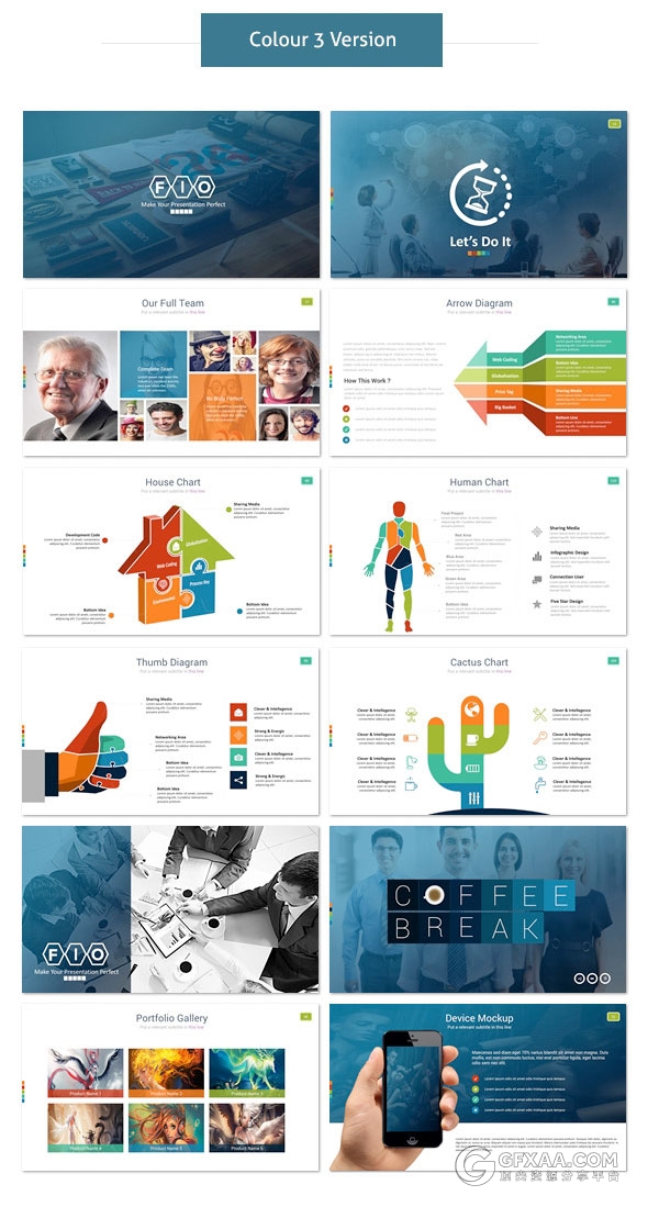 200页PPT模板+350页创意图形图标多用途PPT模板 - 顶尖PPT