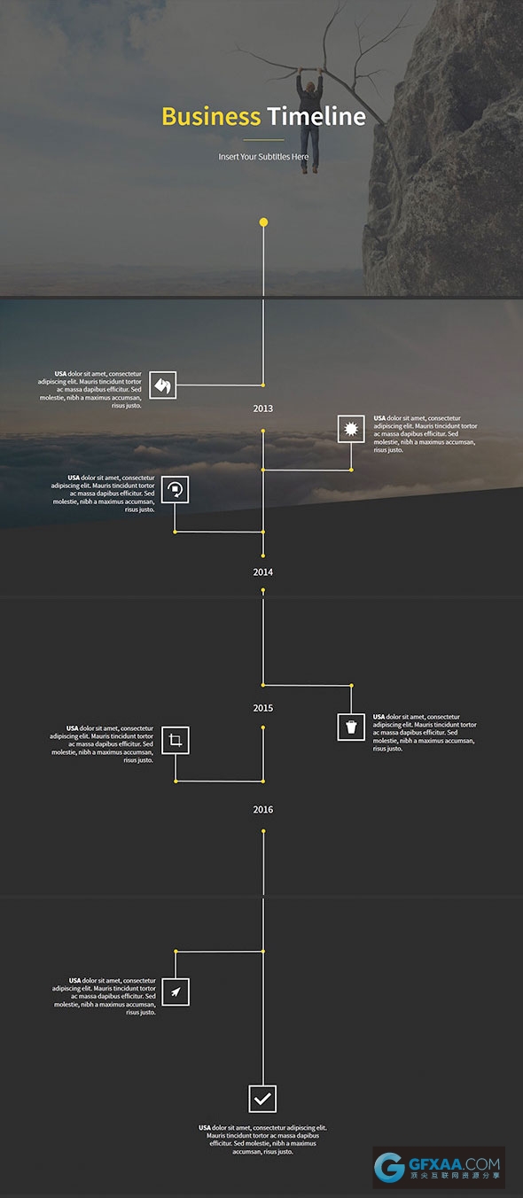 95页黑黄色搭配扁平化简约商务PPT模板 - 顶尖PPT