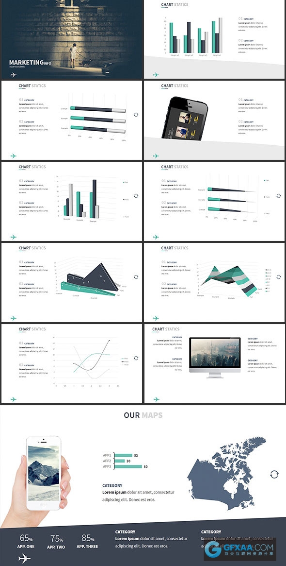 100页扁平化极简风格PPT模板高端大气主题明确PPT - 顶尖PPT