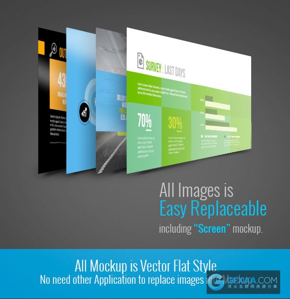 80页扁平化商务会议团队总结PPT模板 - 顶尖PPT