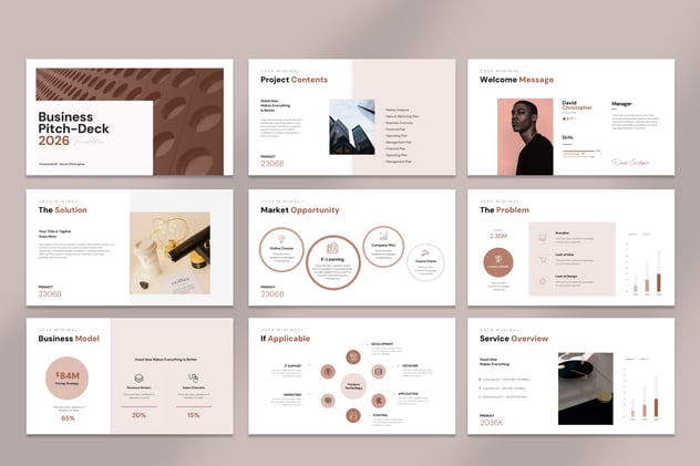 商业提案PowerPoint红橙色模板 - 顶尖PPT