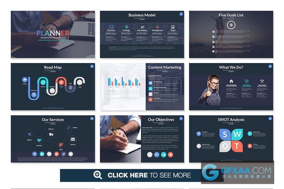 60多页精美配色图形图表多用途PPT模板 - 顶尖PPT