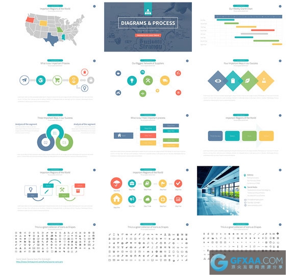 70多页精美配色企业总结计划通用PPT模板 - 顶尖PPT