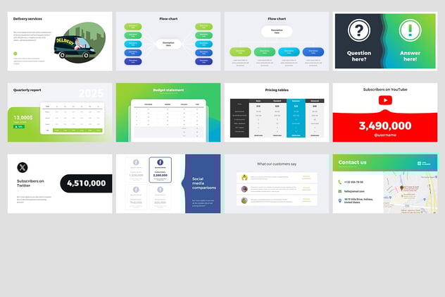 极简商务全球各个国家地图PPT模板 - 顶尖PPT