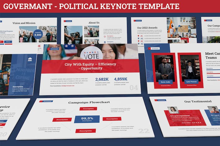 欧美政府政治议员竞选keynote模板 - 顶尖PPT