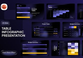 玻璃拟态风格商务汇报数据表格展示PPT模板 - 顶尖PPT