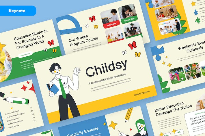 儿童教育主题展示Keynote模板 - 顶尖PPT