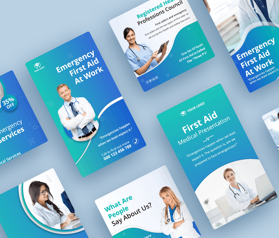 医疗急救社交媒体推广PPT模板 - 顶尖PPT