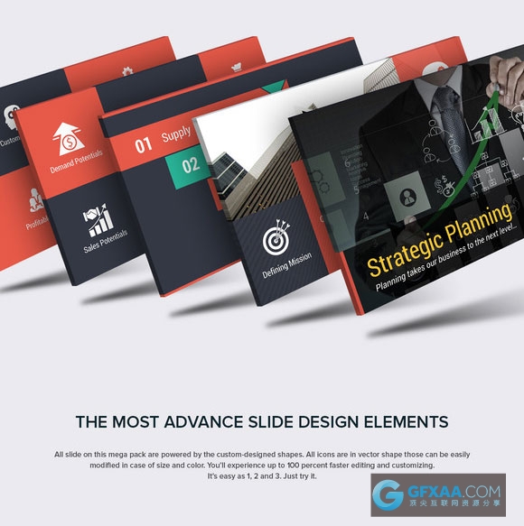 163页大文字大图标大图形高清PPT通用模板 - 顶尖PPT