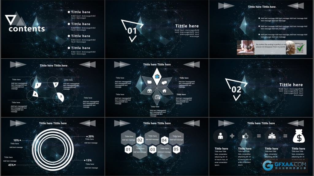 科技星空背景工作总结汇报PPT模板 - 顶尖PPT