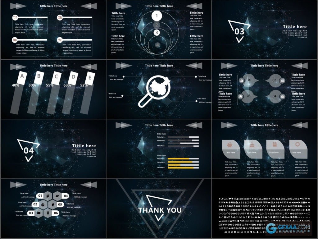 科技星空背景工作总结汇报PPT模板 - 顶尖PPT