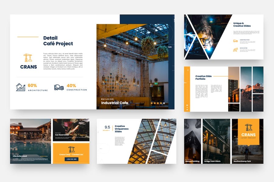 建筑工程PowerPoint模板 - 顶尖PPT