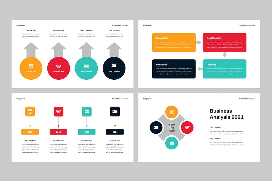 多色彩商务信息图PPT模板 - 顶尖PPT