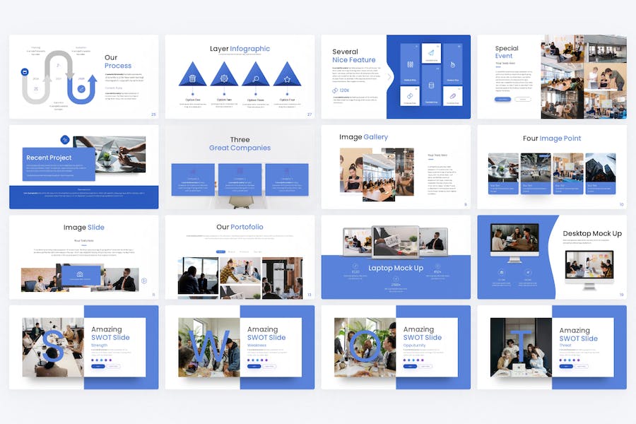 蓝色创意商业会议keynote模板 - 顶尖PPT