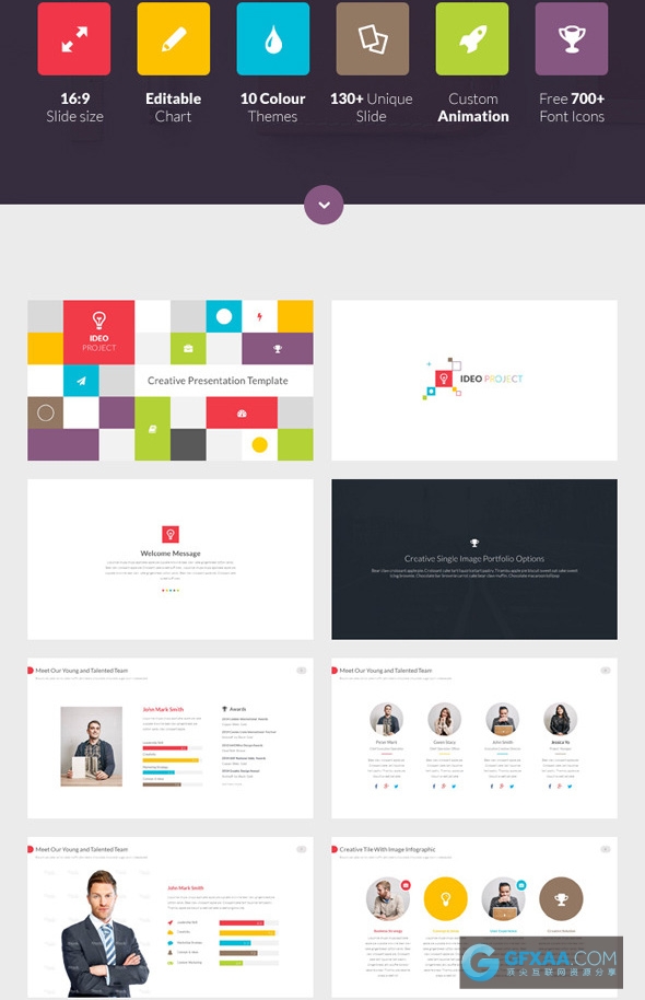 140页多色系图形图表商务通用PPT模板 - 顶尖PPT