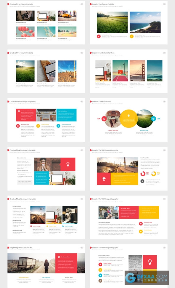 140页多色系图形图表商务通用PPT模板 - 顶尖PPT