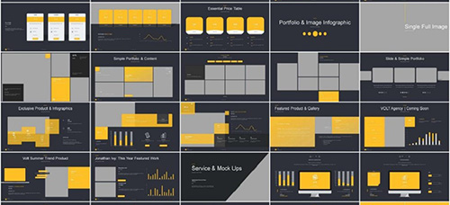 120多页扁平化简约时尚PPT模板 - 顶尖PPT