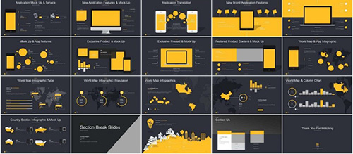 120多页扁平化简约时尚PPT模板 - 顶尖PPT