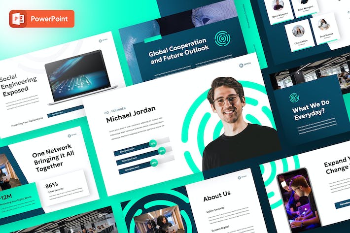 网络安全防护技术培训PPT模板 - 顶尖PPT