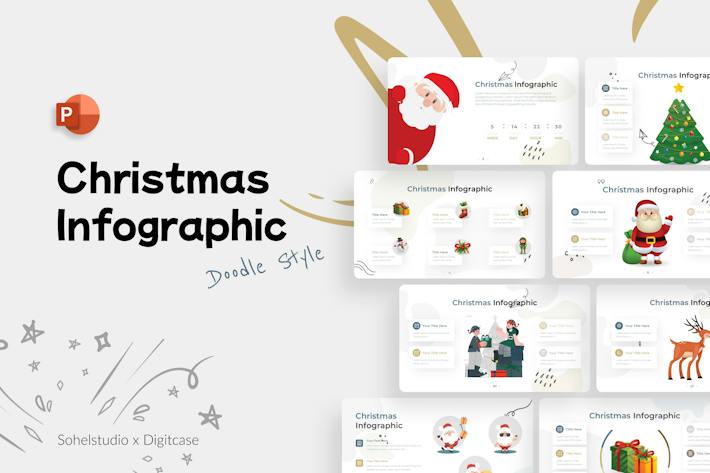 圣诞资讯图表数据展示分析PPT模板 - 顶尖PPT