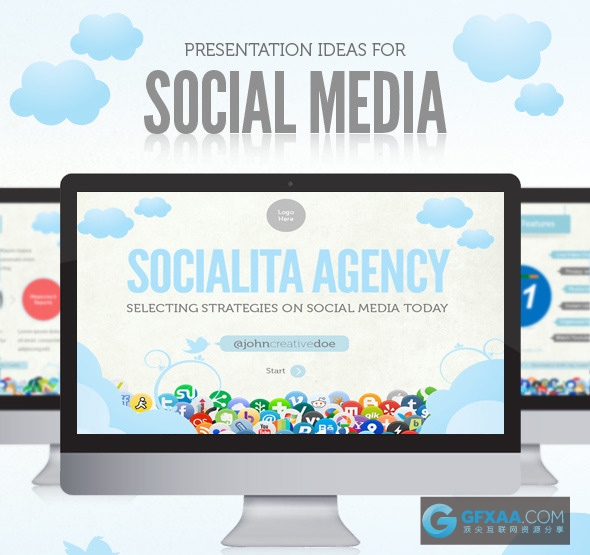 社交媒体分析互联网多用途PPT模板 - 顶尖PPT