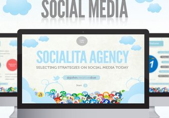 社交媒体分析互联网多用途PPT模板 - 顶尖PPT