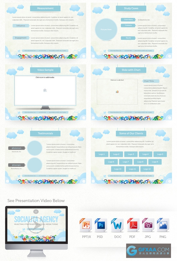 社交媒体分析互联网多用途PPT模板 - 顶尖PPT