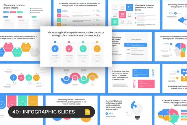 可视化彩色商业数据展示图形图表PPT模板 - 顶尖PPT