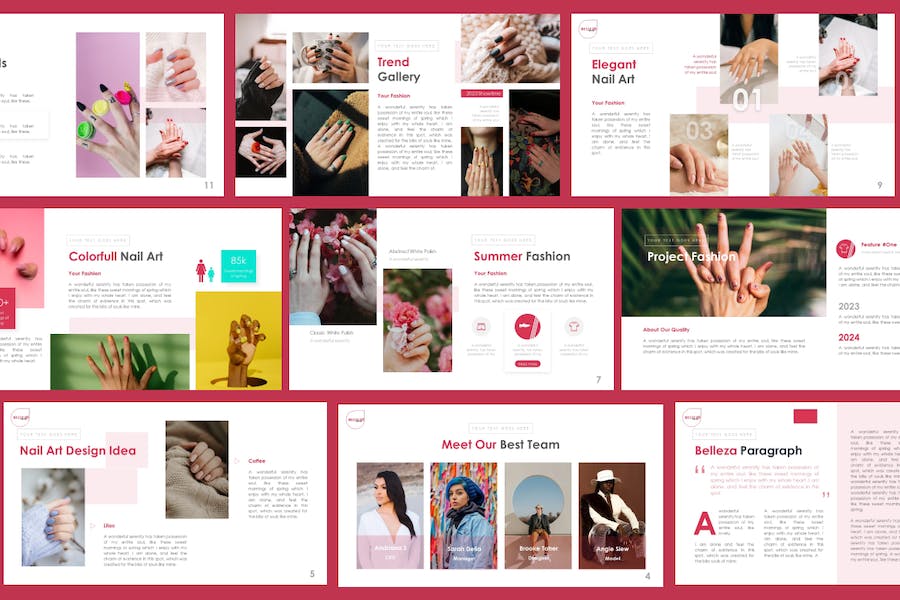 美甲艺术创意PPT模板 - 顶尖PPT